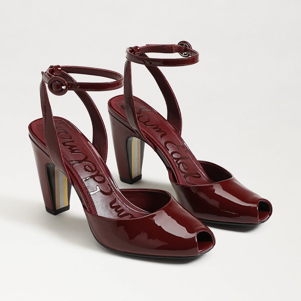 Sam Edelman Décolleté Essa Donna In Pelle Nera - Tacco 9,5 Cm Con Fibbia, Taglia 37 EU