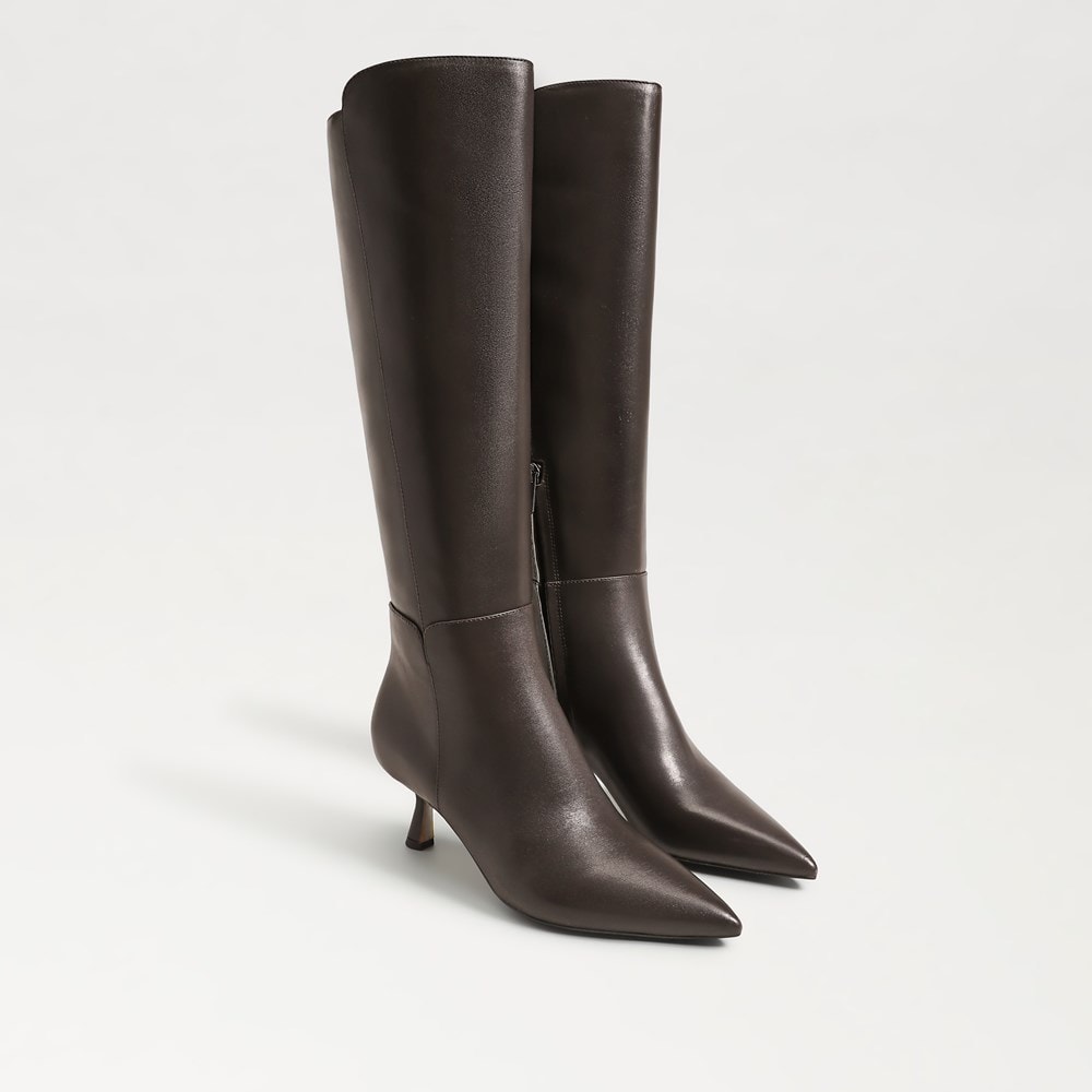 Taylin Pointed Toe Knee High Boot Chocolate