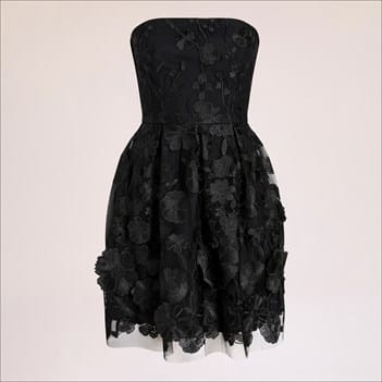 sam edelman embroidered strapless midi dress Sam Edelman Lace Woven Strapless 3D Floral Applique Sheath Midi Dress at Hamilton Place in Chattanooga, TN
