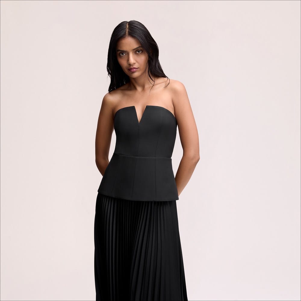 strapless open back dress Ambretta Lemon One-Shoulder Midi Dress With Bow – Club L London