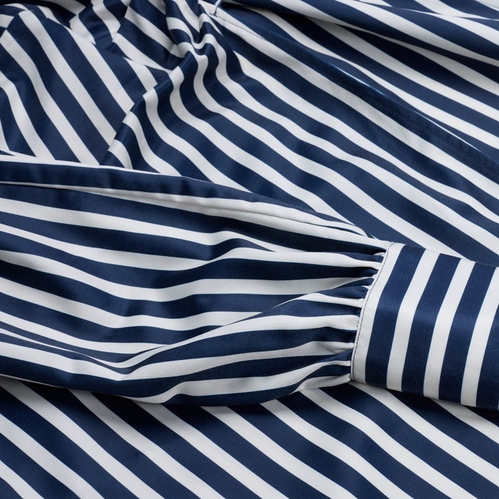 blue pink tie dye dress Navy and Light Blue Stripe Zacara Dress