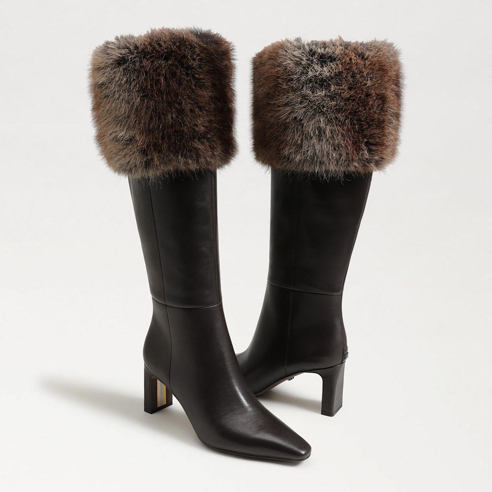 Sam Edelman Sylvia Cozy Wide Calf Fur Cuff Knee High Boot