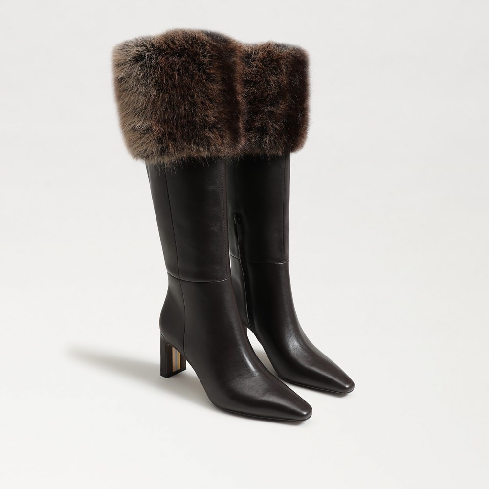 Sam Edelman Sylvia Cozy Wide Calf Fur Cuff Knee High Boot