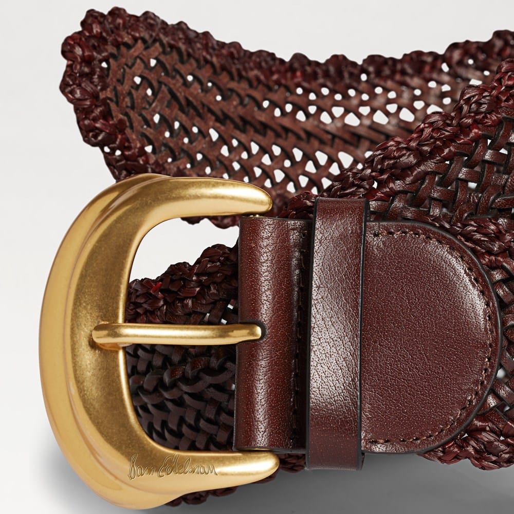 Sam Edelman Brown Leather Belt with Large Holes. NWT.‎ Size L Sam Edelman 38MM Link Woven Belt | Women main image 4