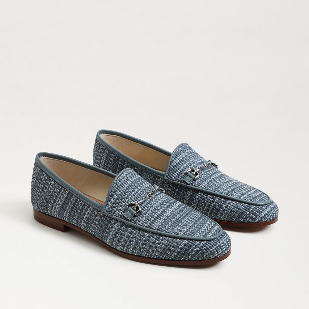 Loraine Bit Loafer Slate Sky Faux Raffia