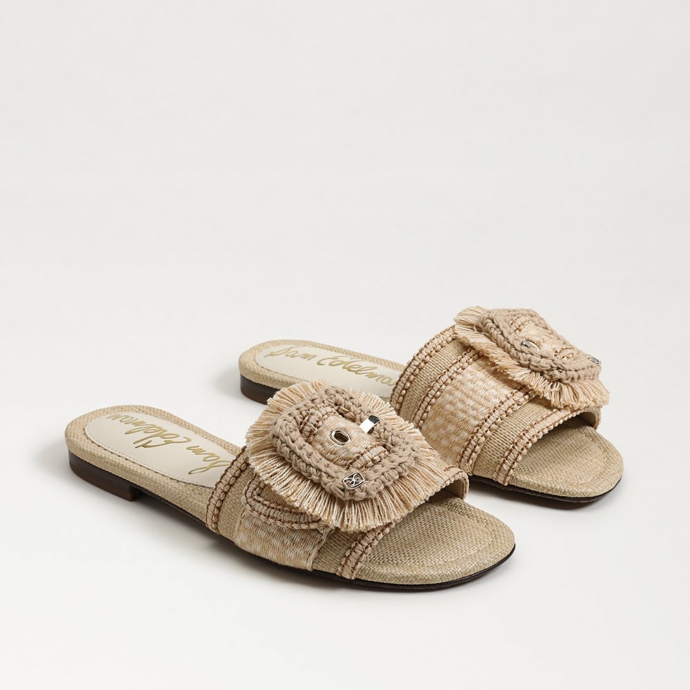 Bambi Playa Slide Sandal Summer Sand/Multi Faux Raffia