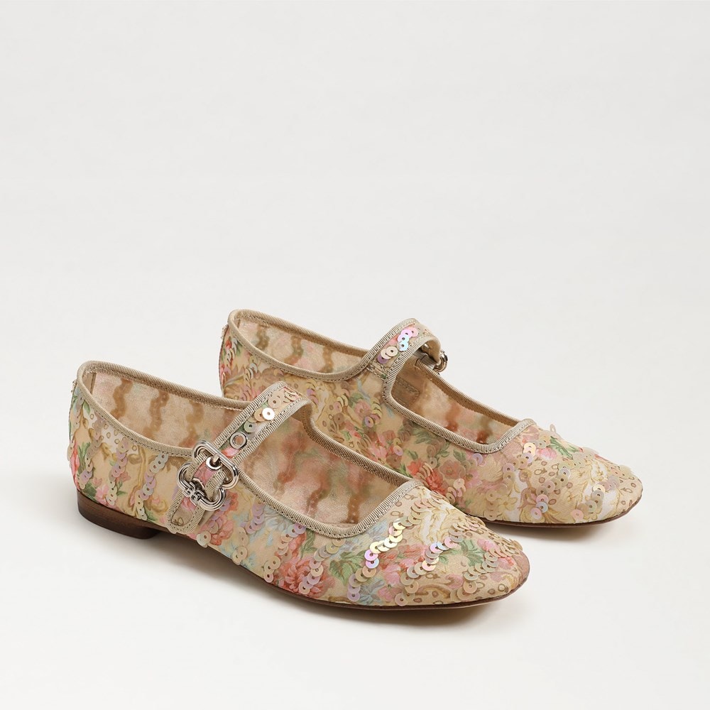 Michaela Riviera Mary Jane Flat Ecru