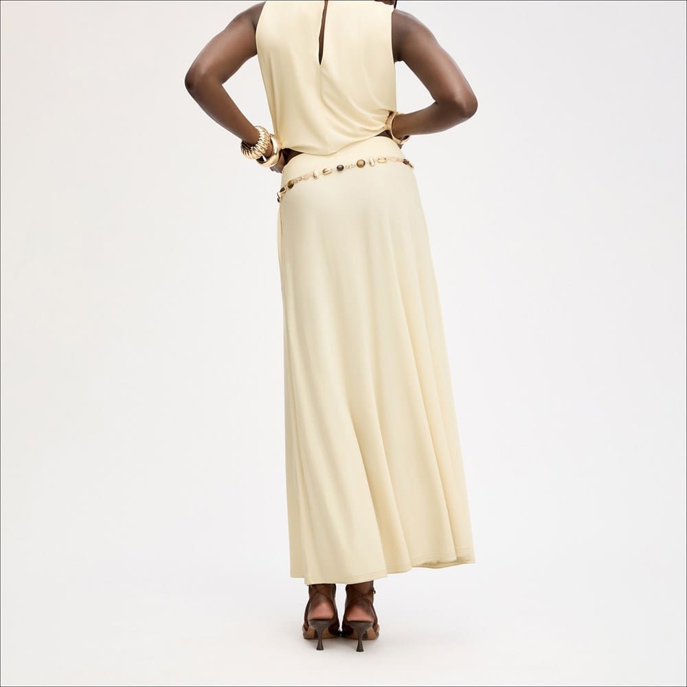 Sam Edelman Gathered Midi Skirt Almond M