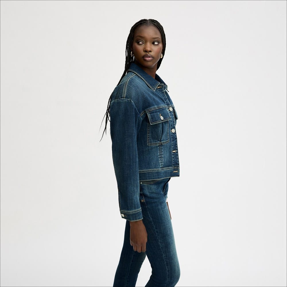 Sam Edelman Cinch Waist Denim Jacket | Women's Outerwear