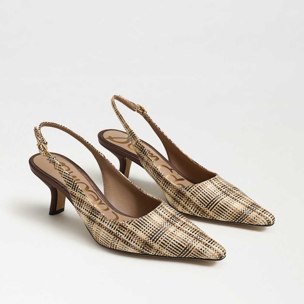 Bianka Slingback Pump Natural Multi Faux Raffia