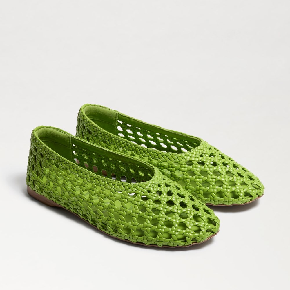 Green Woven Leather