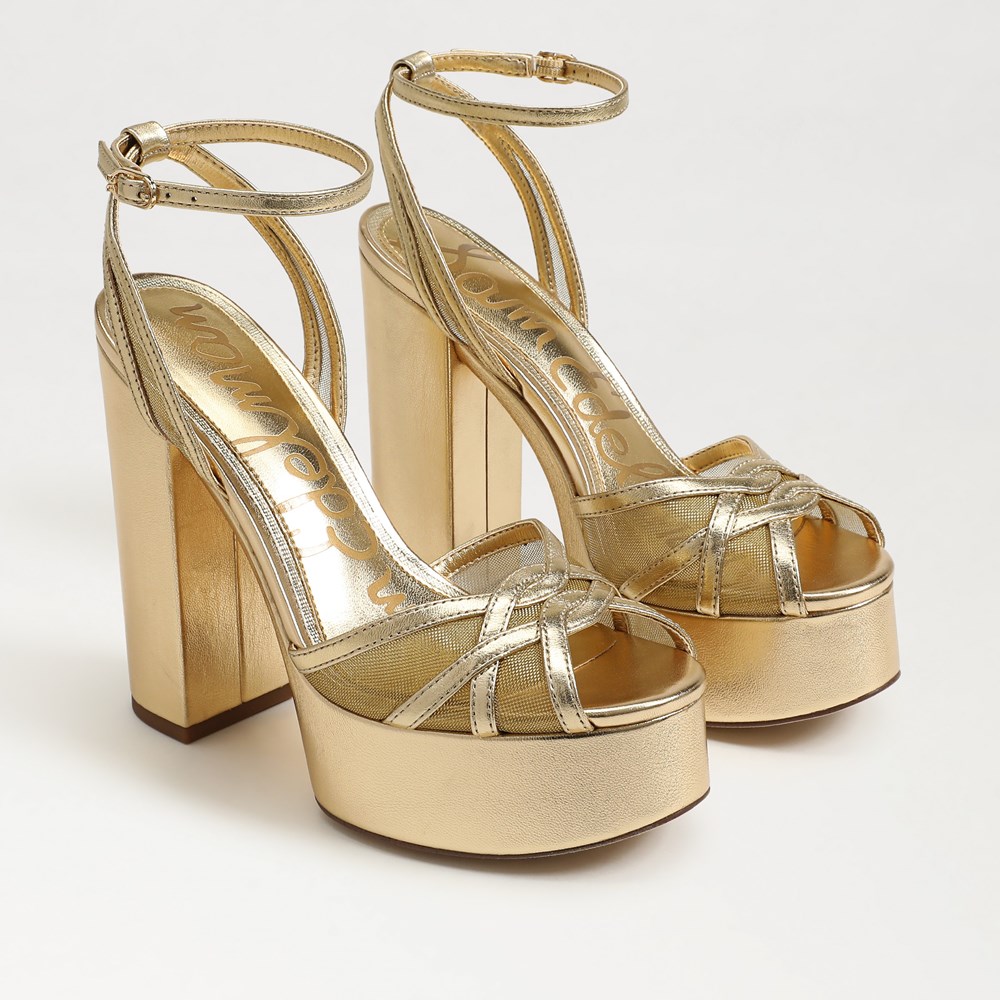 Sandy Block Heel Platform Sandal Amber