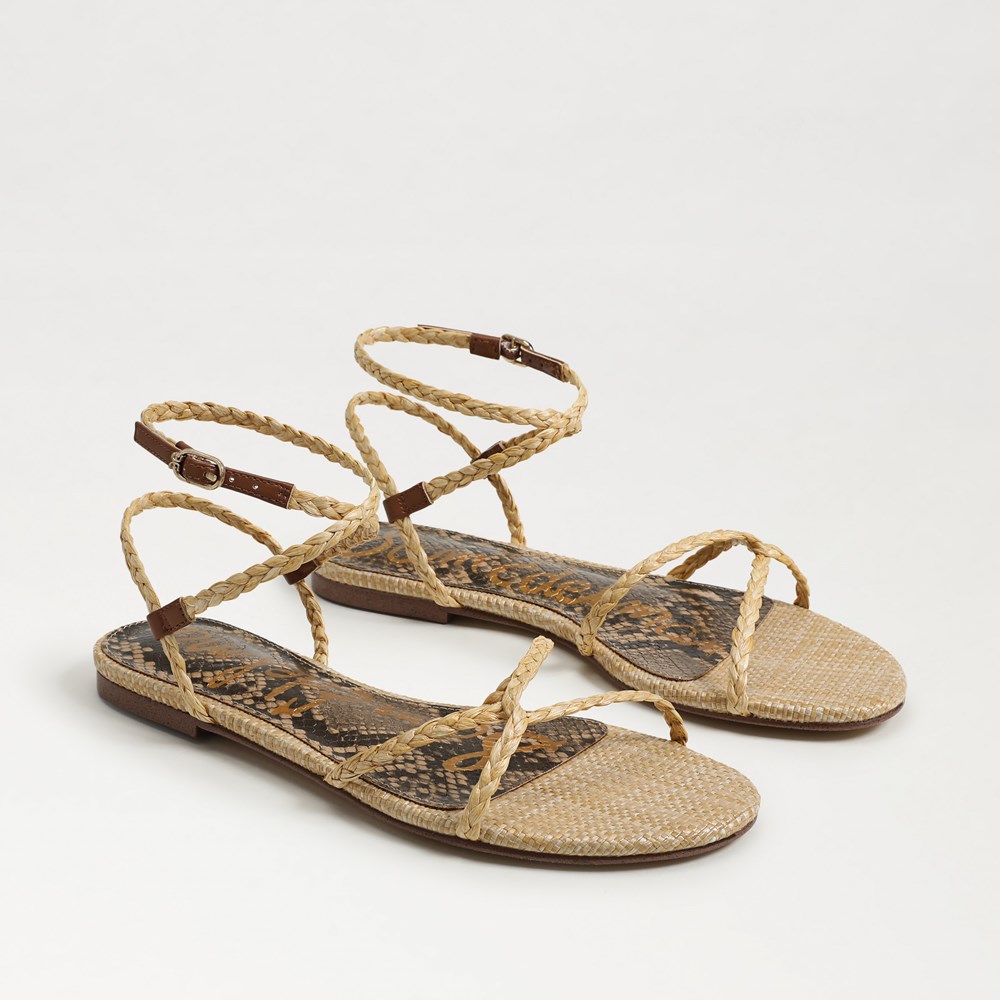 Ellina Braid Flat Sandal Natural