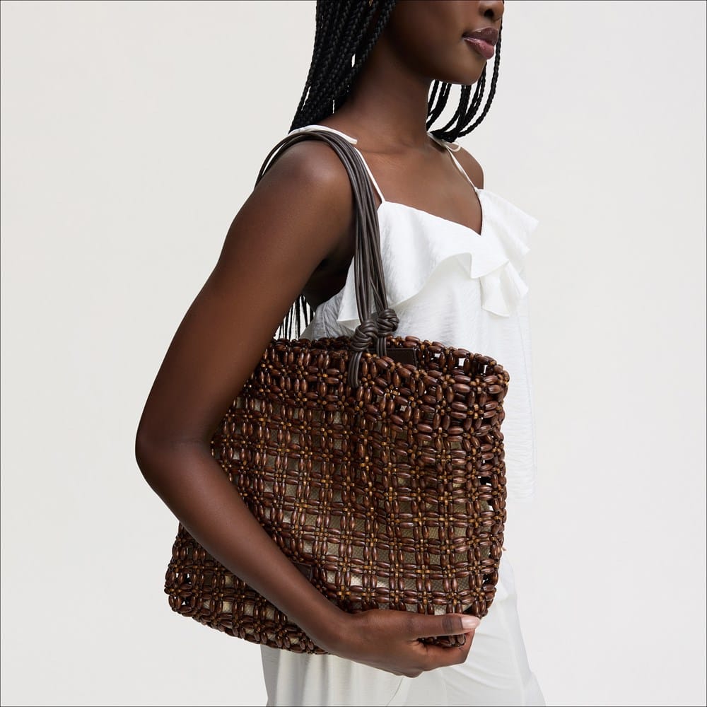 Raye Bead Tote Spiced Pecan