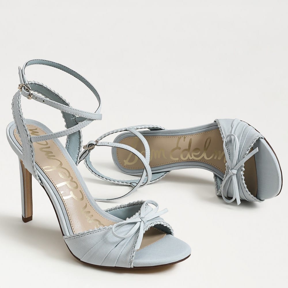 stellina satin strappy point toe dress sandals STELLINA BLACK SATIN