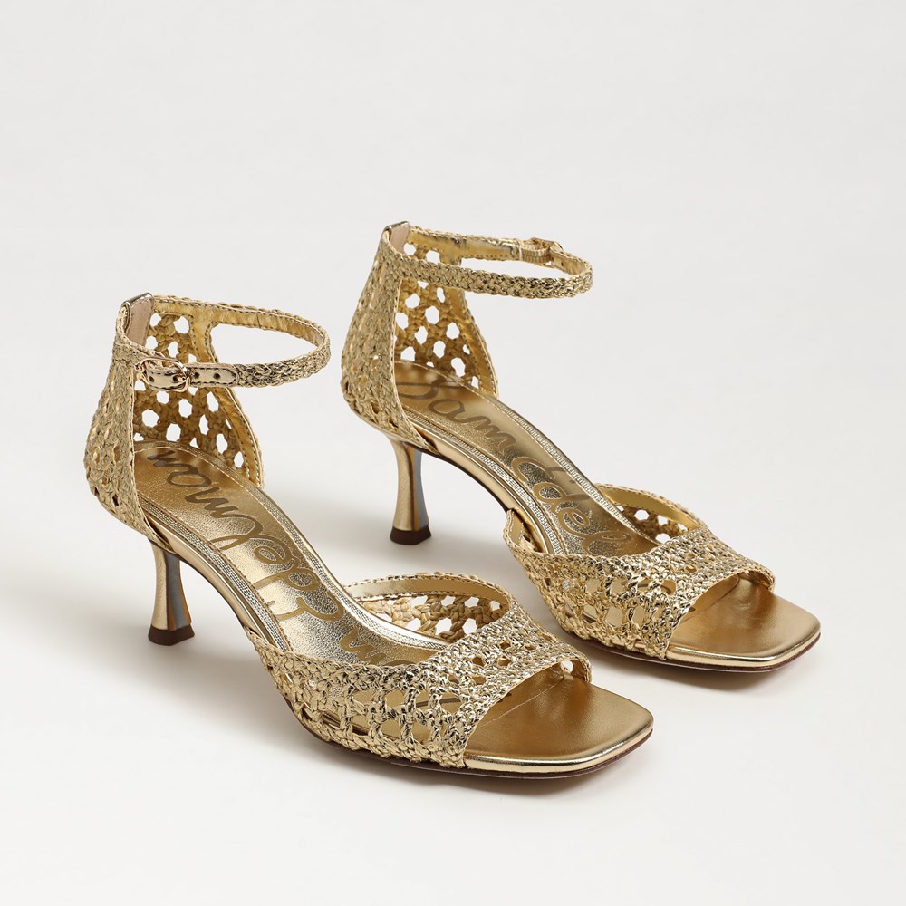 Peyton Kitten Heel Sandal Amber