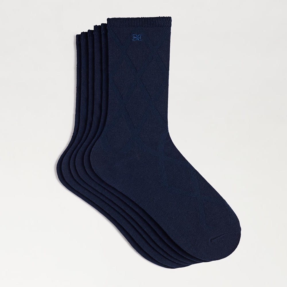 Sam Edelman 3 Pack Pointelle Argyle Crews Navy