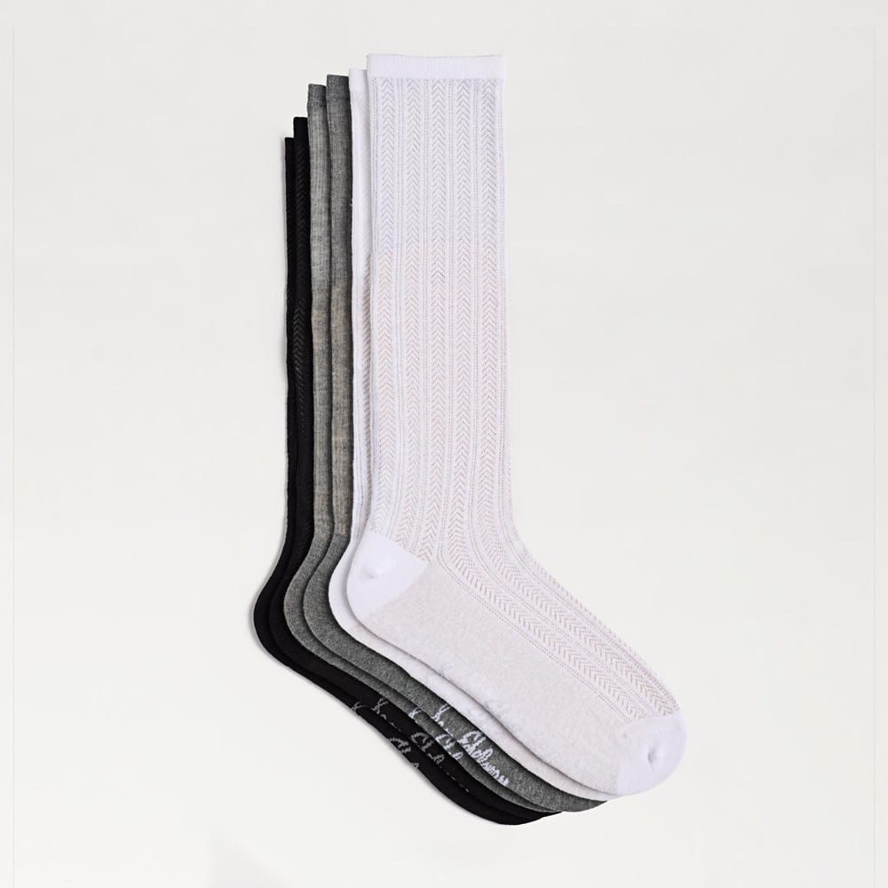 3 Pack Pointelle Rib Slouchy Socks