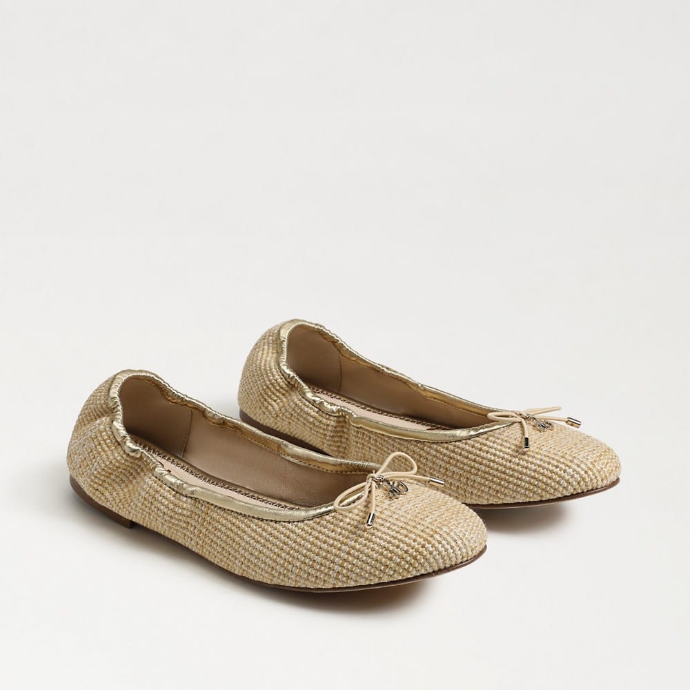 Felicia Ballet Flat Light Natural Faux Raffia