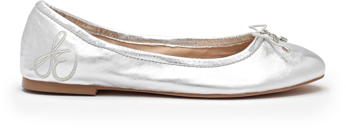 Kyst amme Overvåge Felicia Ballet Flat Soft Silver Leather | Womens Flats | Sam Edelman