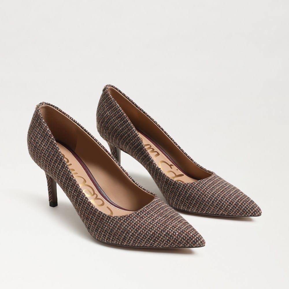 Sam Edelman Vienna Pointed Toe Pump Pecan Multi Faux Raffia