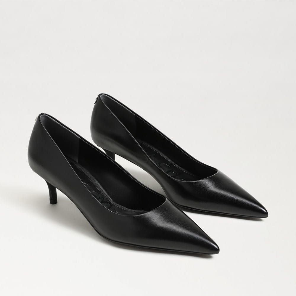 Summer Pointed Toe Pump Black Leather