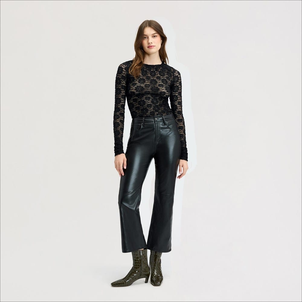Sam Edelman Long Sleeve Lace Crew Neck True
