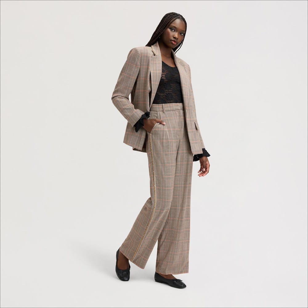 Pleated Trouser Glen Plaid