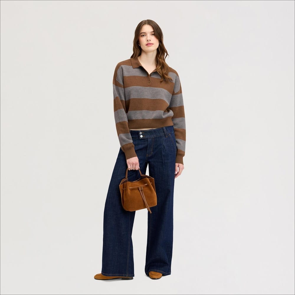 Cinched Waist Polo Walnut