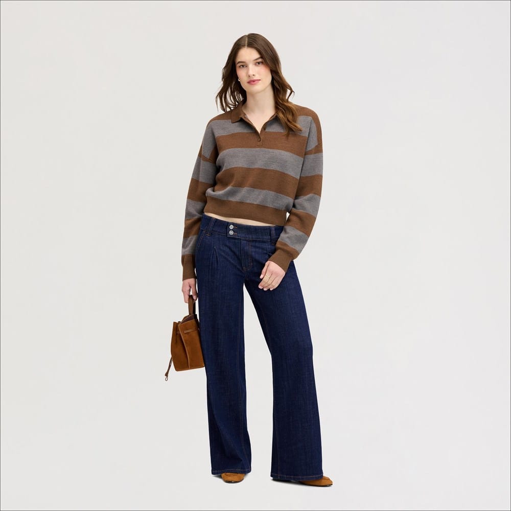 Two Button Wide Leg Caspian Wash