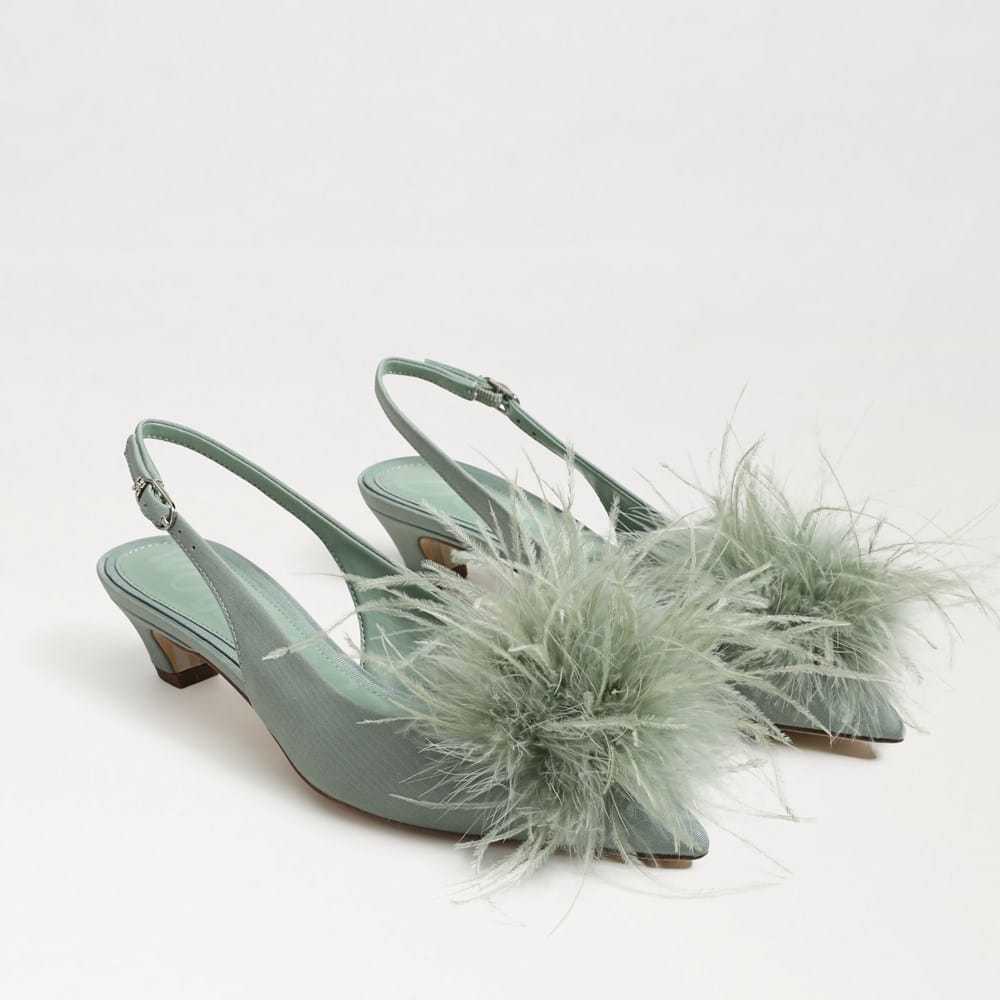 Finch Feather Slingback Pump Sage