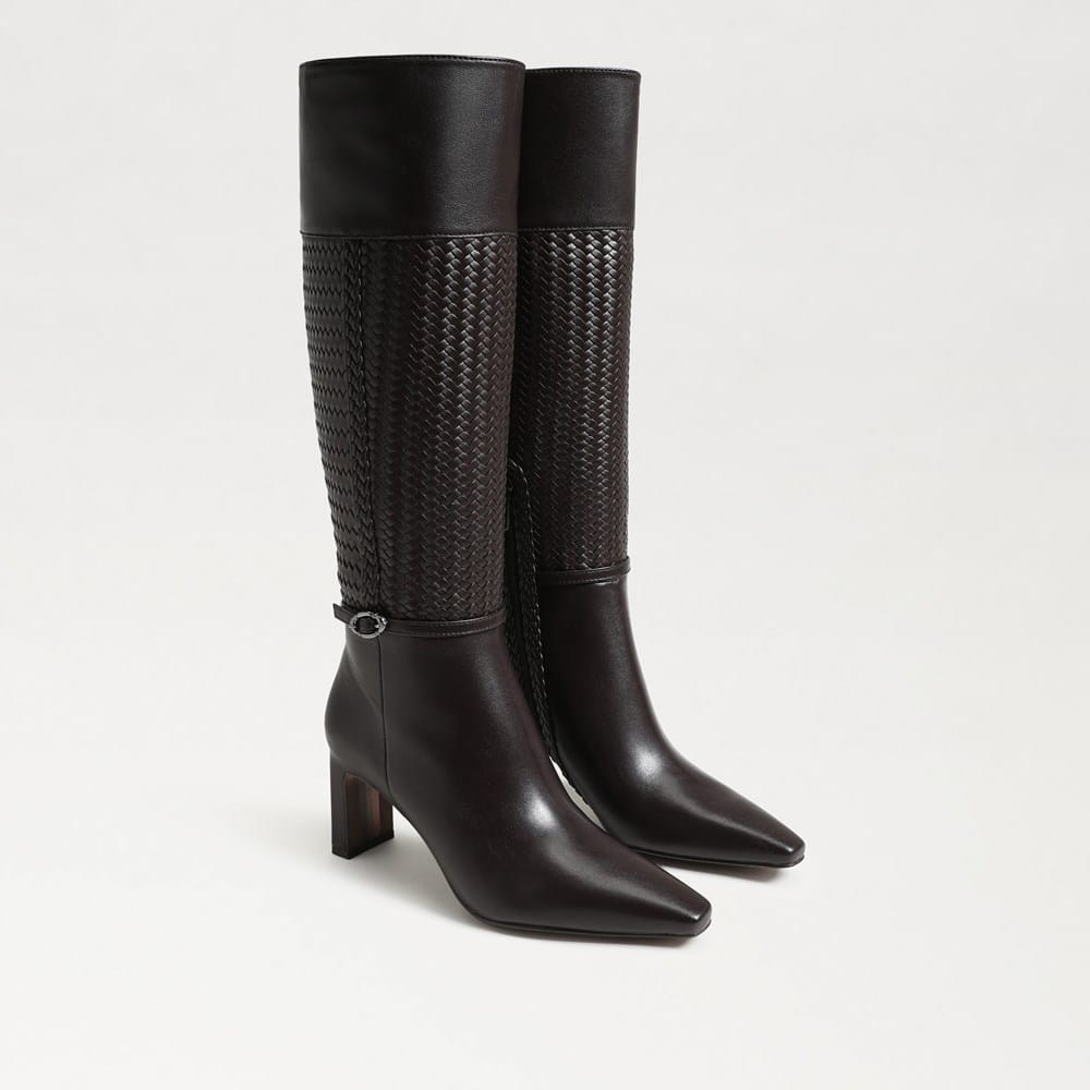 Sylvia Weave Wide Calf Knee High Boot Cafe