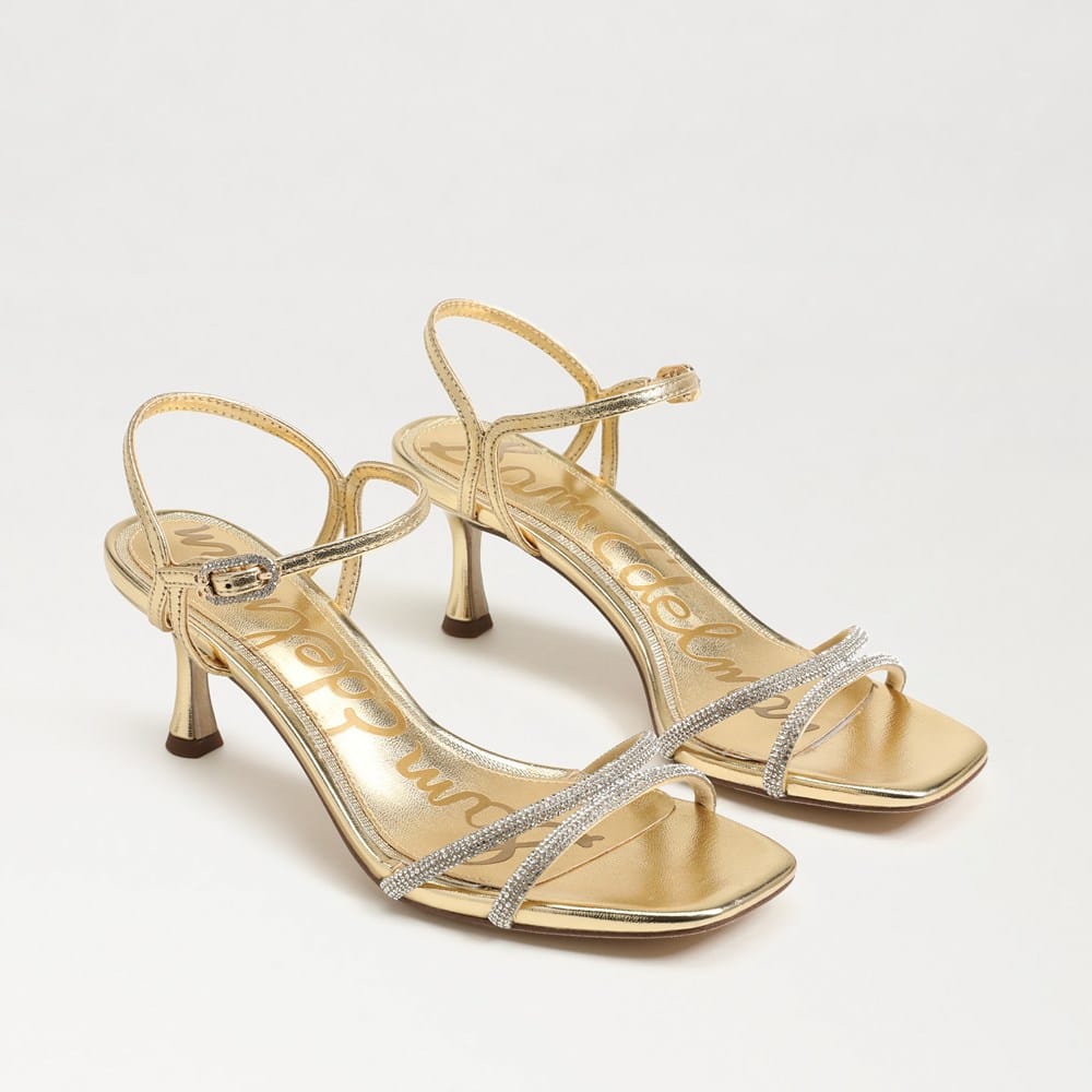 Sam Edelman Presley Glam Kitten Heel Sandal Amber