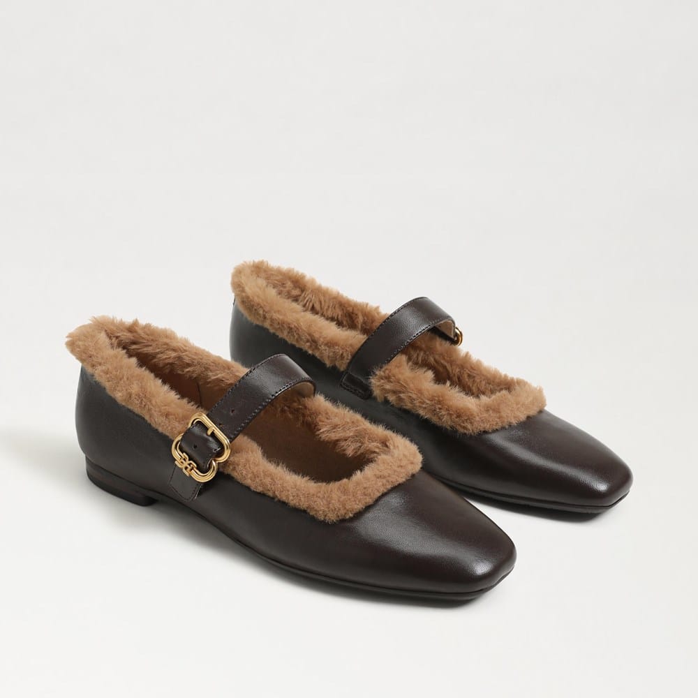 Michaela Fur Mary Jane Flat
