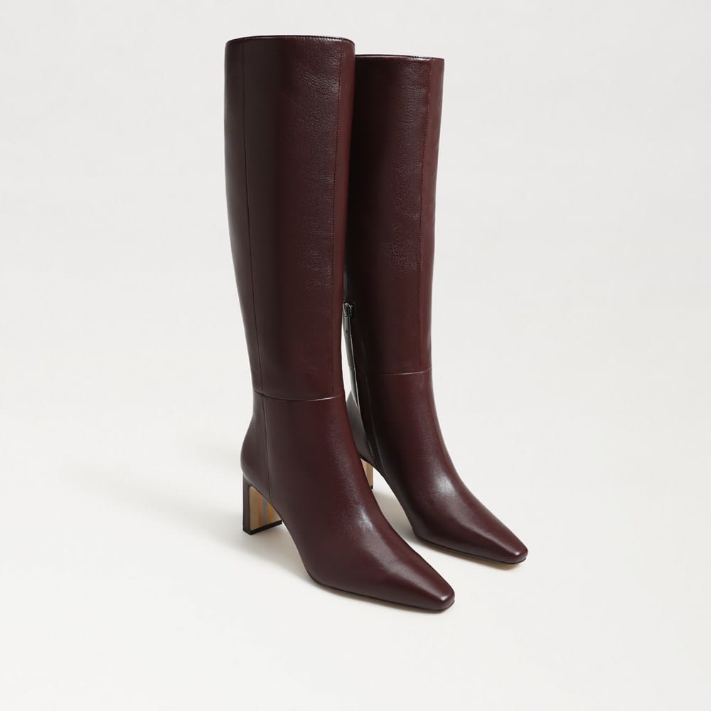 Sylvia Knee High Boot French Burgundy Leather