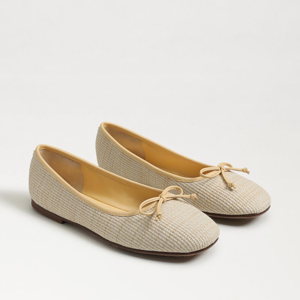 Sam Edelman Alie Ballet Flat Dune Ivory Raffia