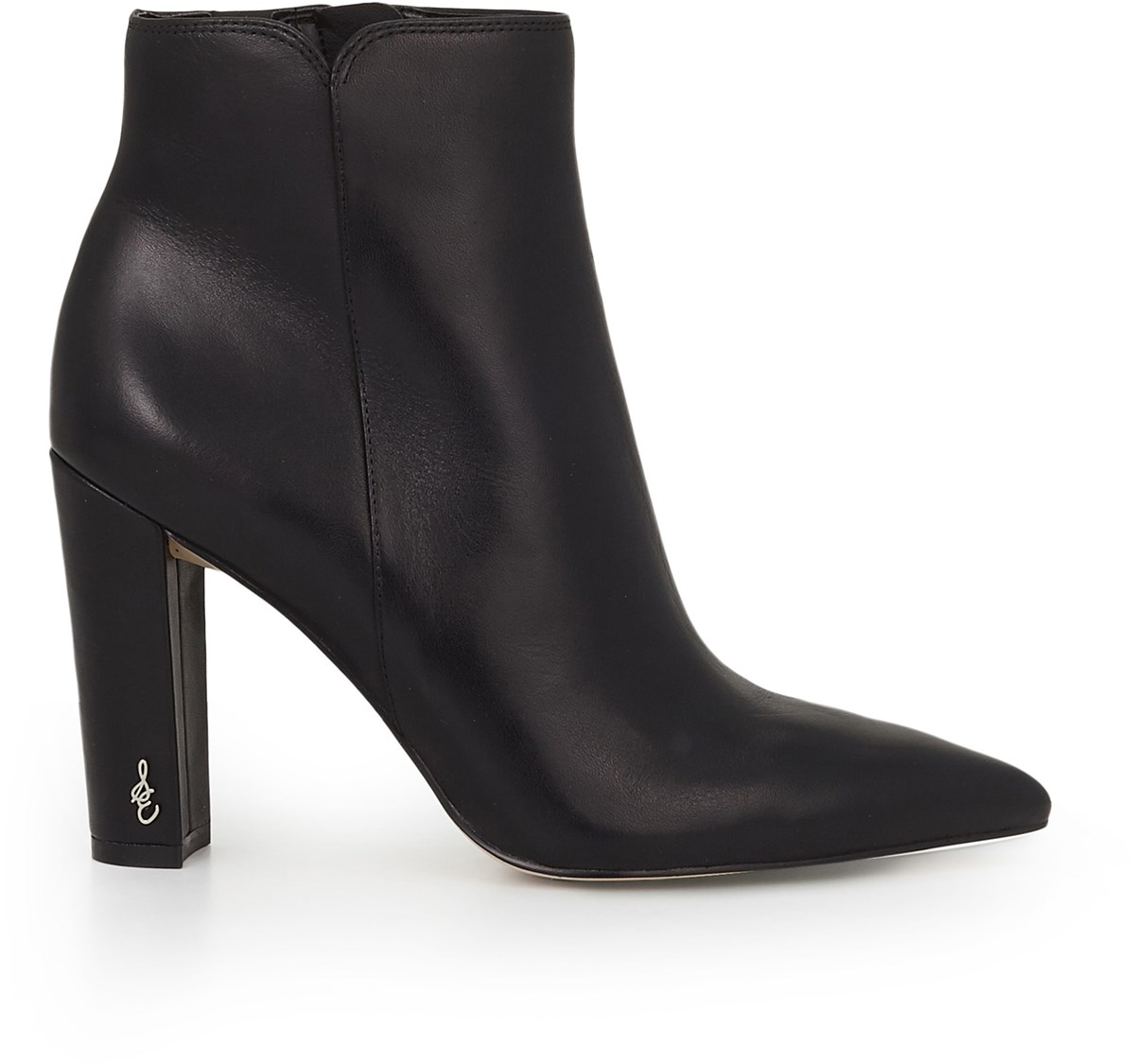 leather pointed toe booties