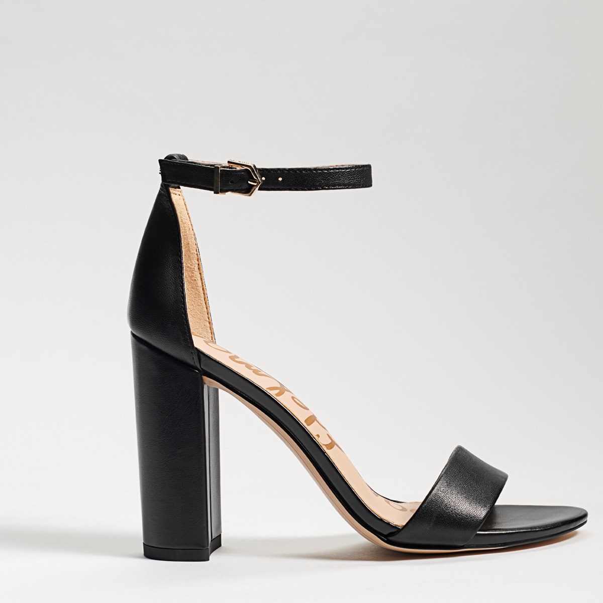 Yaro Block Heel Sandal Black Leather | Womens Sandals | Sam Edelman