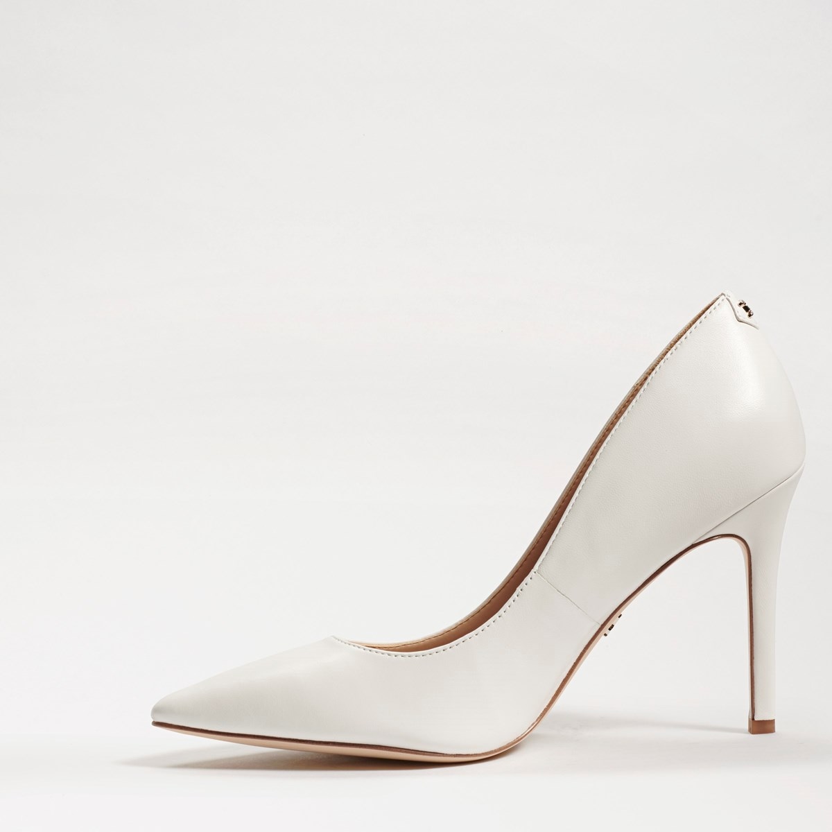 Hazel Pointed Toe Heel Bright White Leather | Womens Heels | Sam Edelman