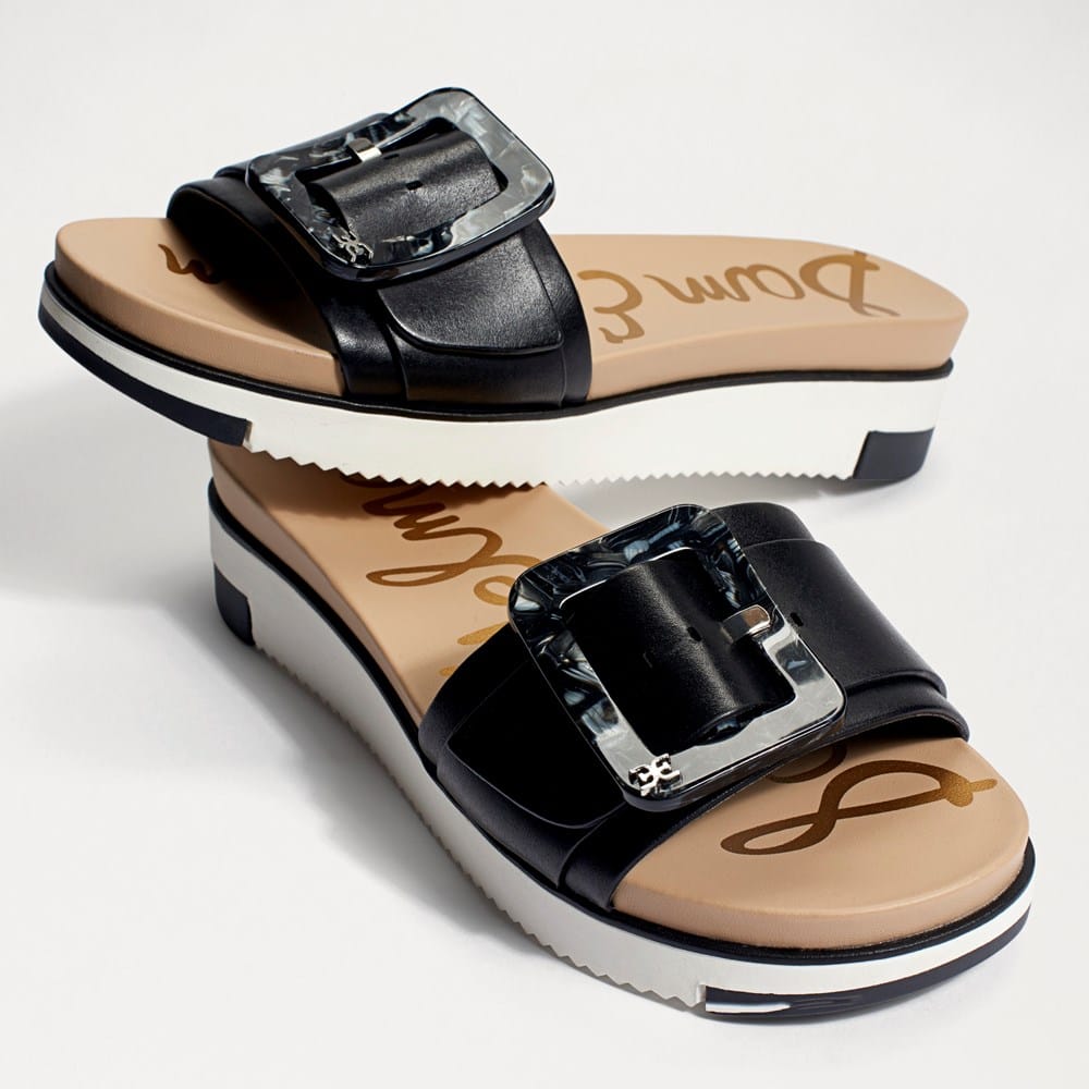 s-l400.jpg NEW SAM EDELMAN women\'s ariane slide sandal in black display picture 1