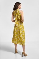High Neck Floral Tiered Midi Dress - Front