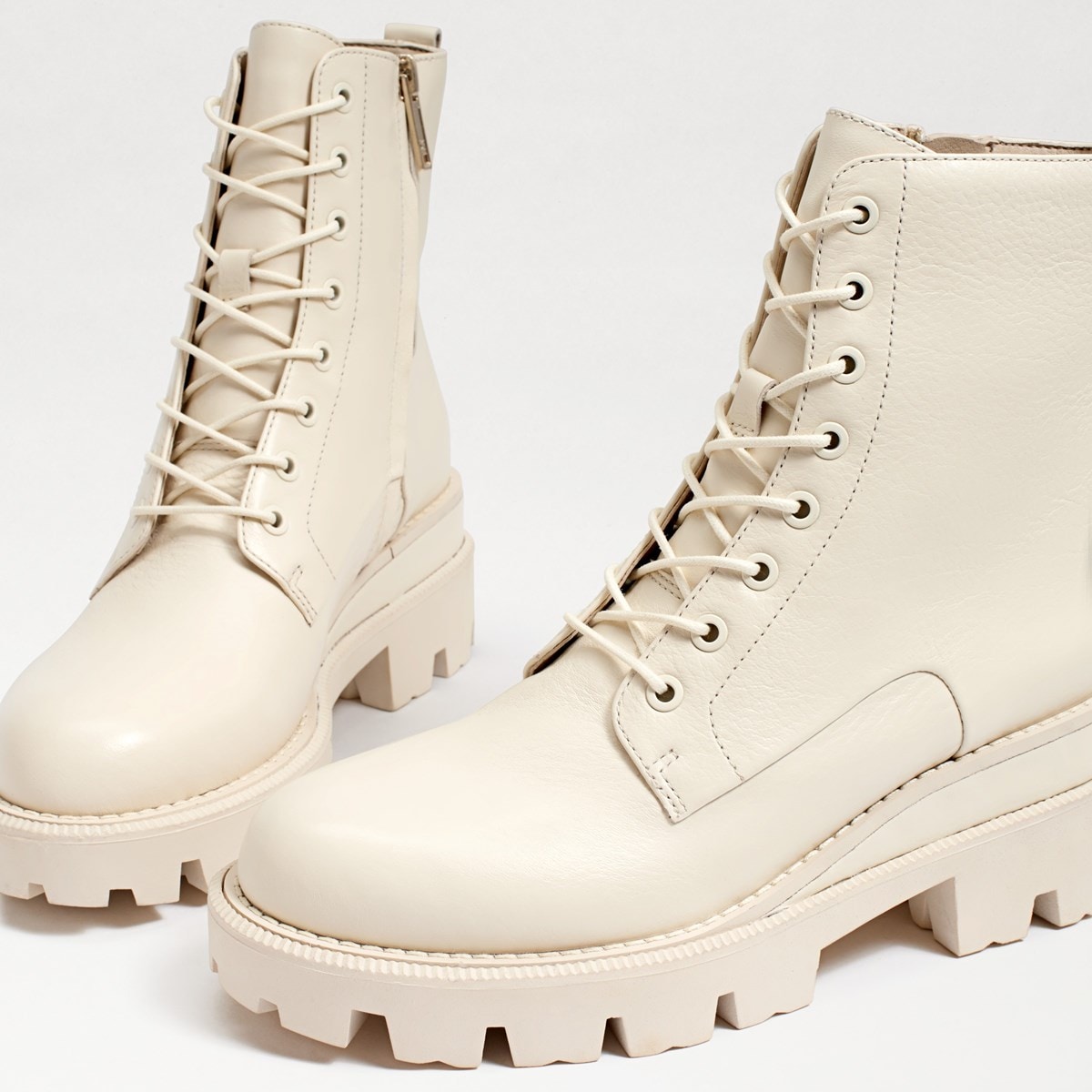 garret leather lug sole combat booties