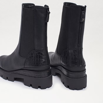 Sam Edelman Genia Lug Sole Chelsea Boot, Black Leather 