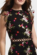 Ruffled Embroidered Floral Mini Dress - Single