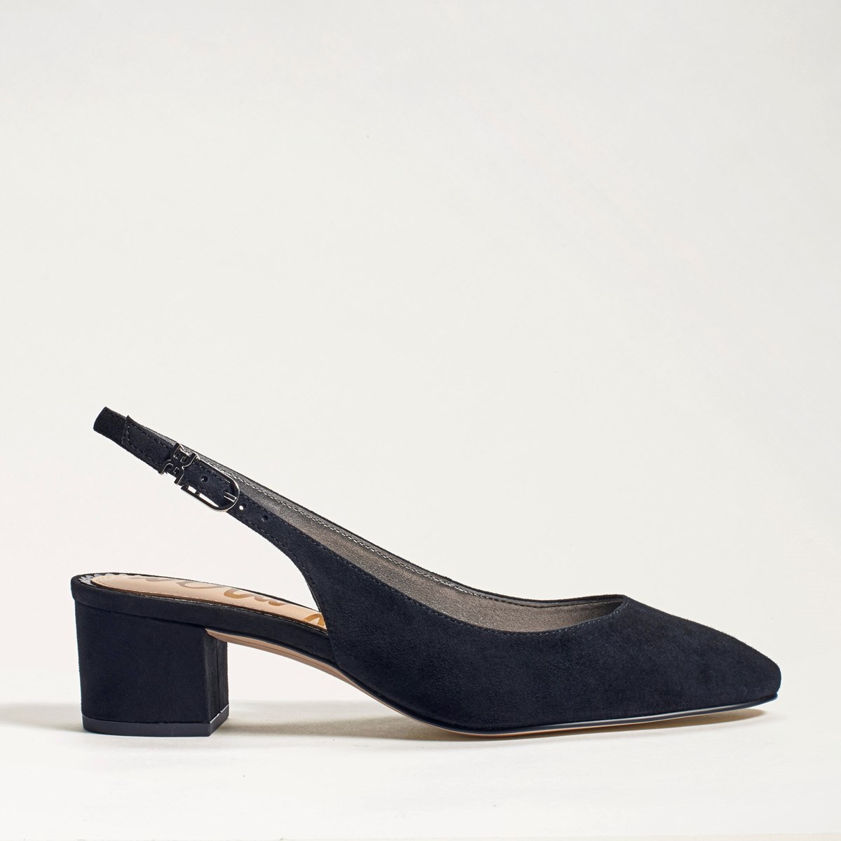 black slingback block heel shoes