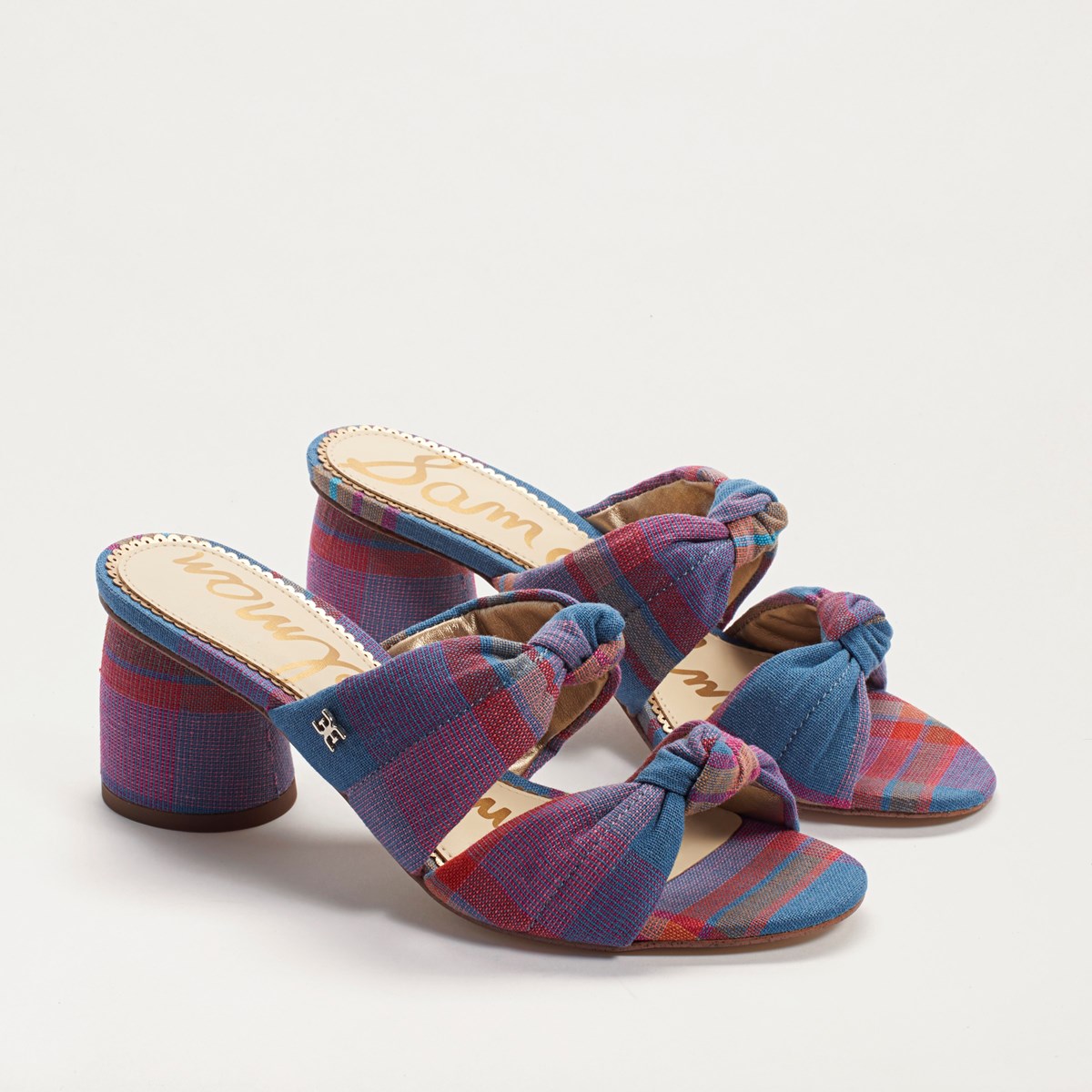 sam edelman blue block heels