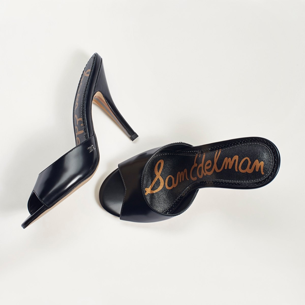 Details about   Sam Edelman Pompei black leather mesh peep open toe high heel lace up sandal new