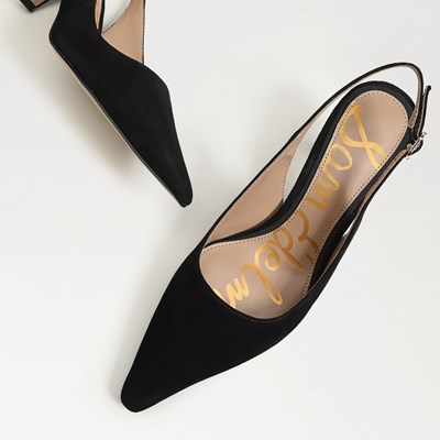 Wide store black pumps