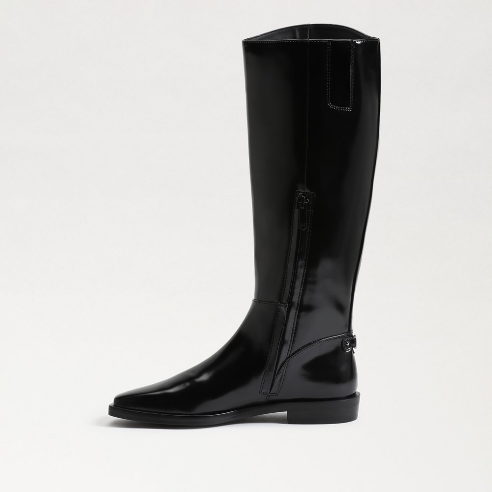 Black patent leather cheap boots wide calf