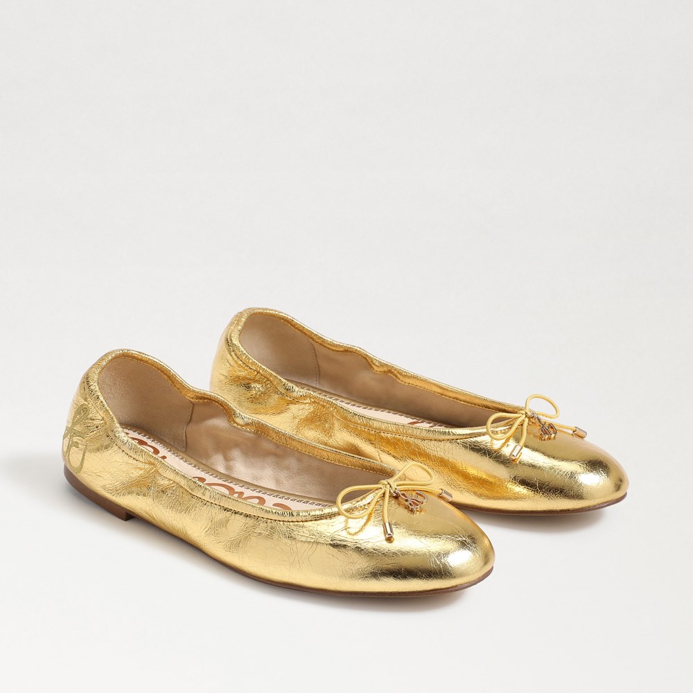 prada gold flats